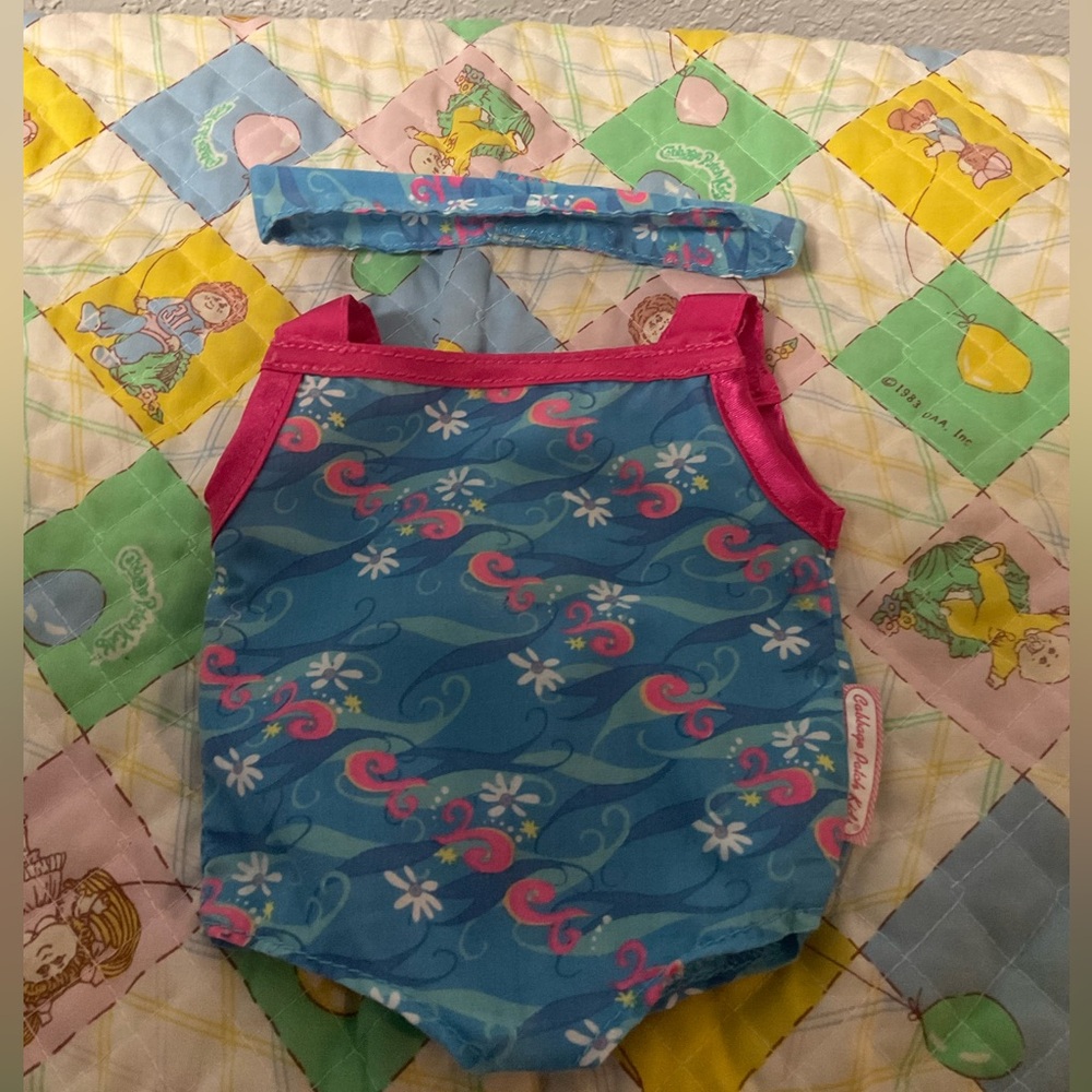 Vintage Cabbage Patch Kid Play Along HTF Sunsuit Or Swimsuit With Headband